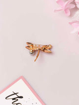 Elegant Dragonfly Brooch with Pearl Accent