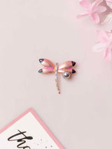 Elegant Dragonfly Brooch with Pearl Accent