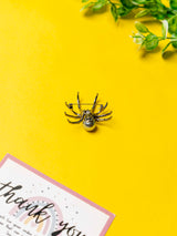 Bold Spider Brooch with Pearl Accent