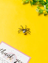 Bold Spider Brooch with Pearl Accent