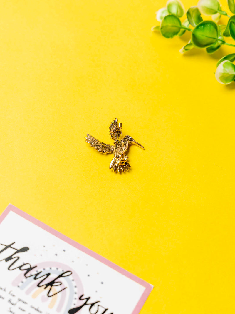 Graceful Bird Brooch with Crystal Accents