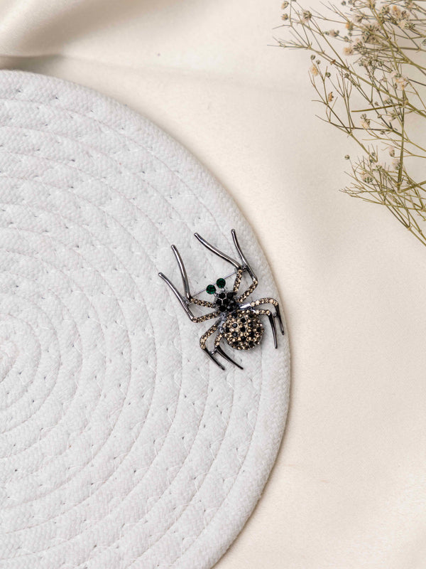 Black Spider Brooch