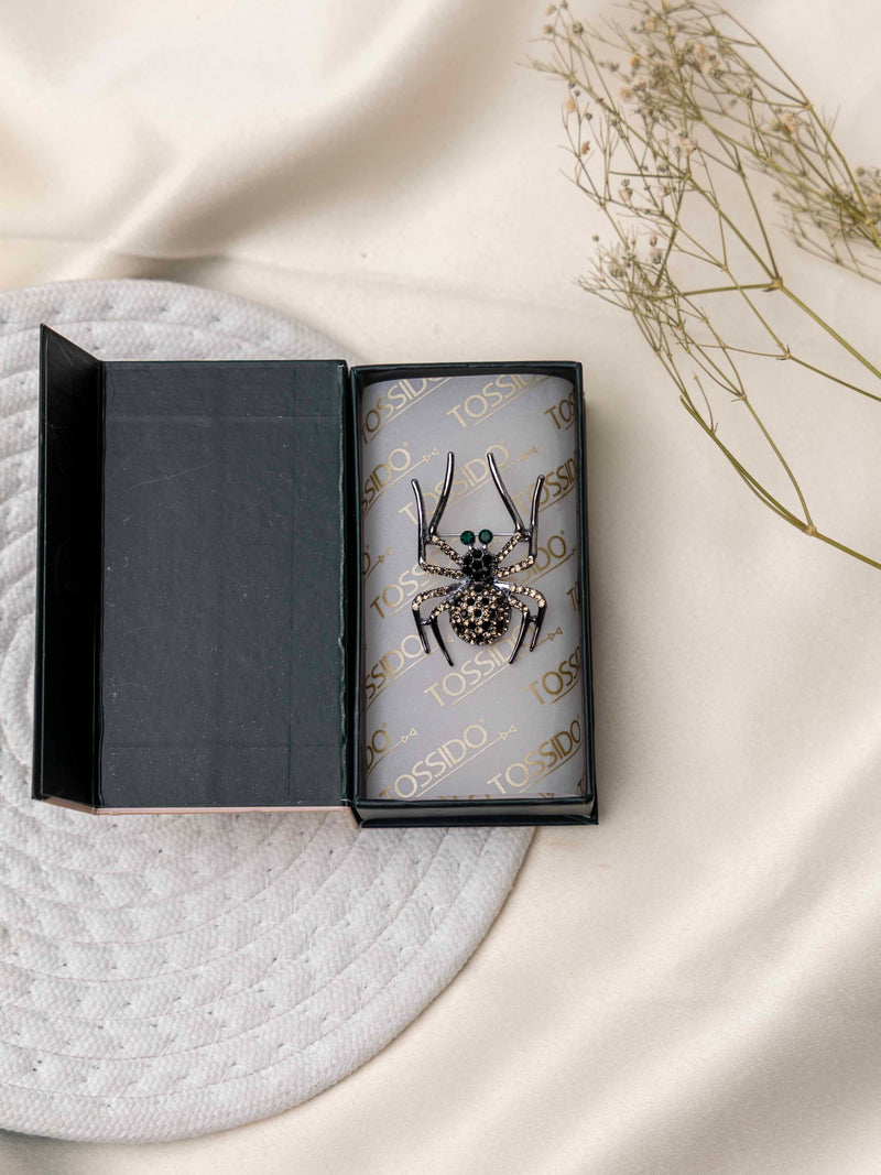 Black Spider Brooch