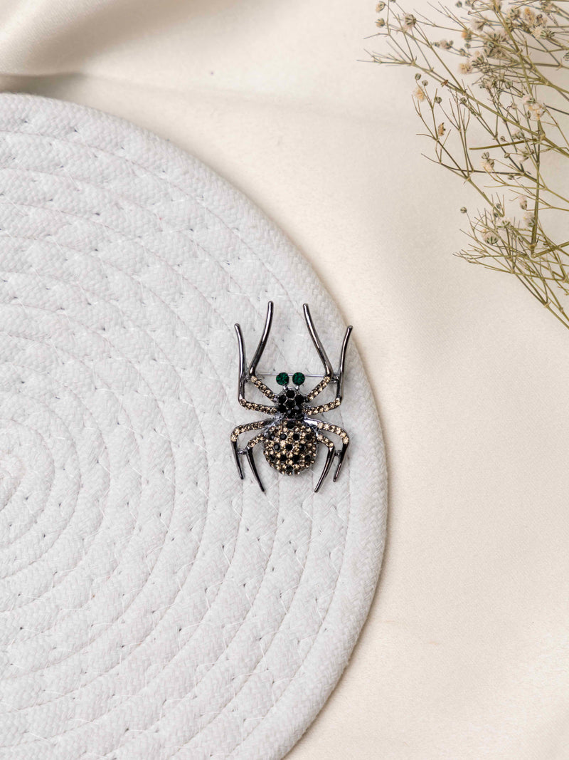 Black Spider Brooch