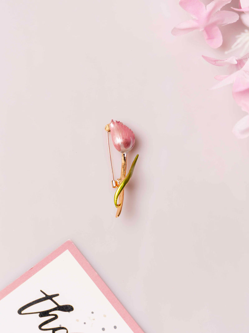 Pink Tulip Brooch