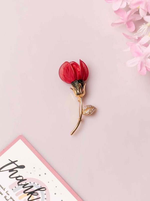Hot Pink Rose Bloom Brooch