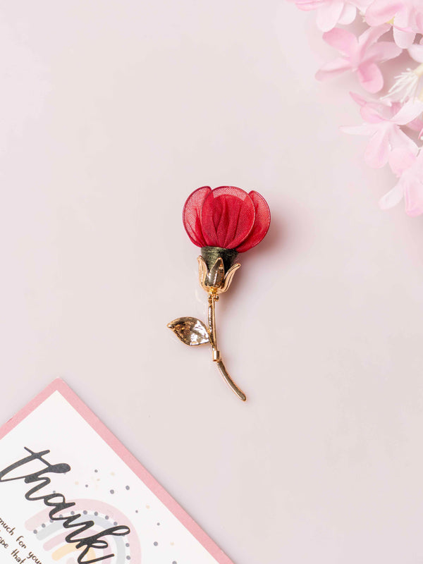 Hot Pink Rose Bloom Brooch