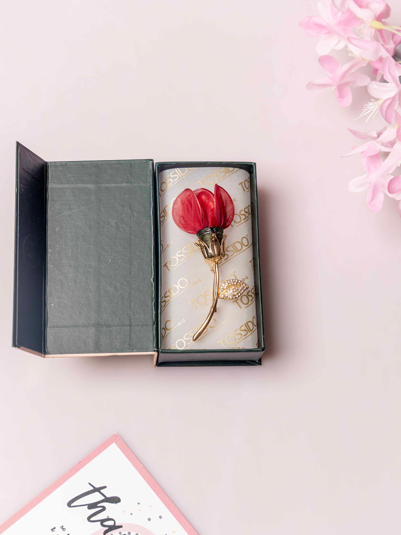 Hot Pink Rose Bloom Brooch