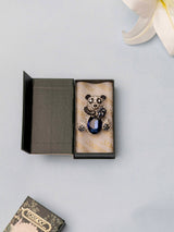 Sapphire Panda Brooch