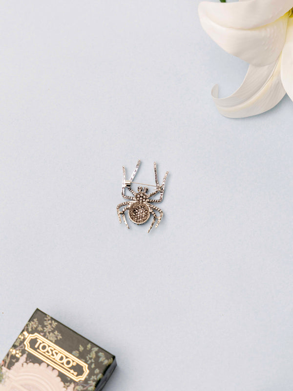 Crystal Spider Brooch