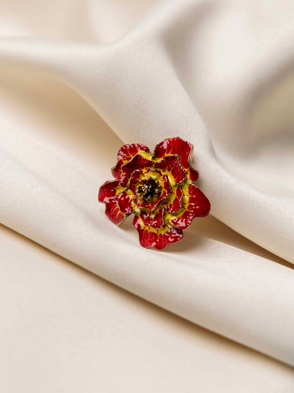 Red Flower Brooch