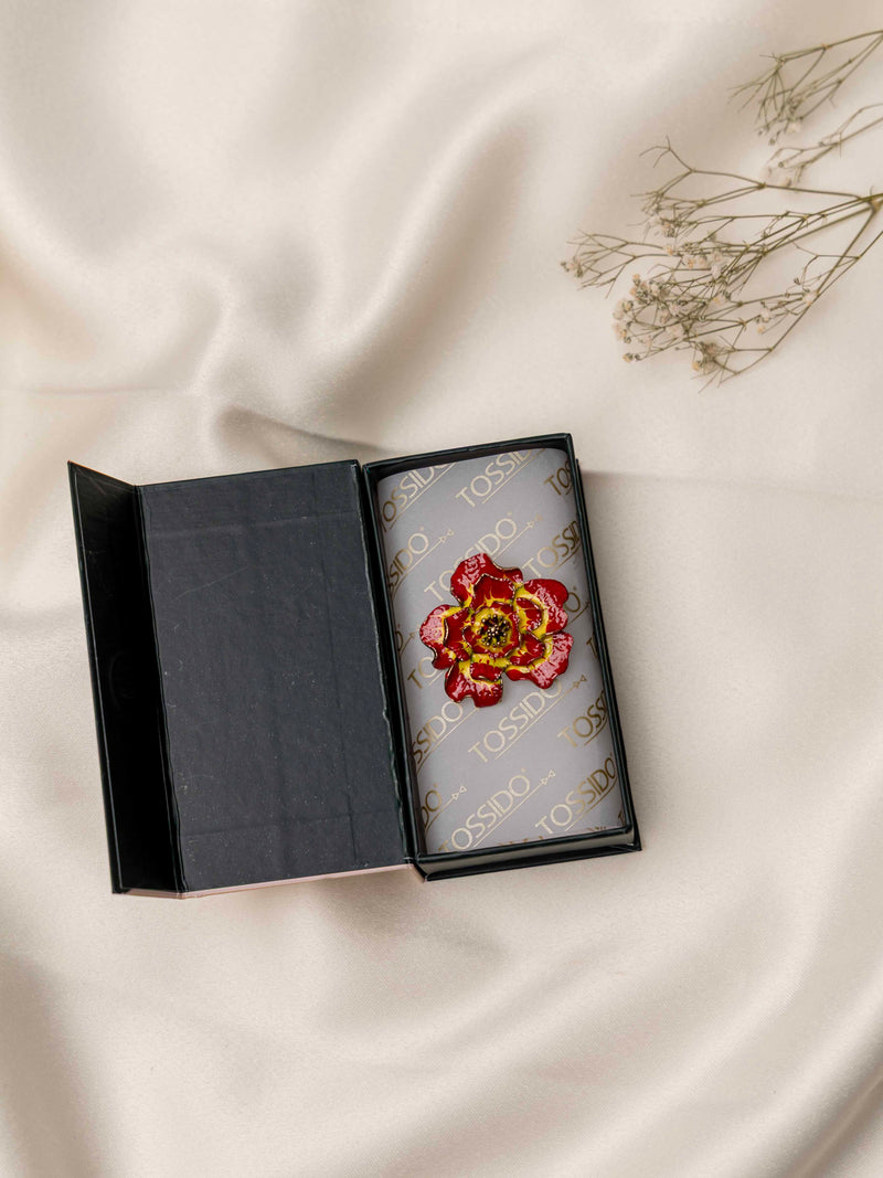 Red Flower Brooch