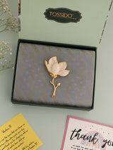 Ivory White Lotus Brooch