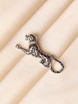 Silver Leopard Brooch