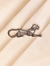 Silver Leopard Brooch
