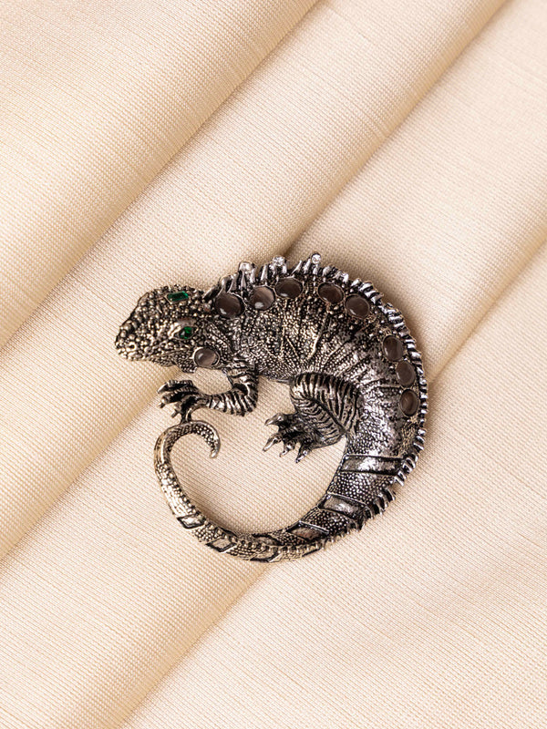 Silver Lizard Brooch