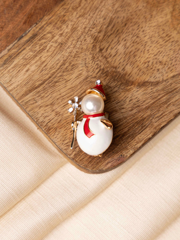 Christmas Snowman Brooch