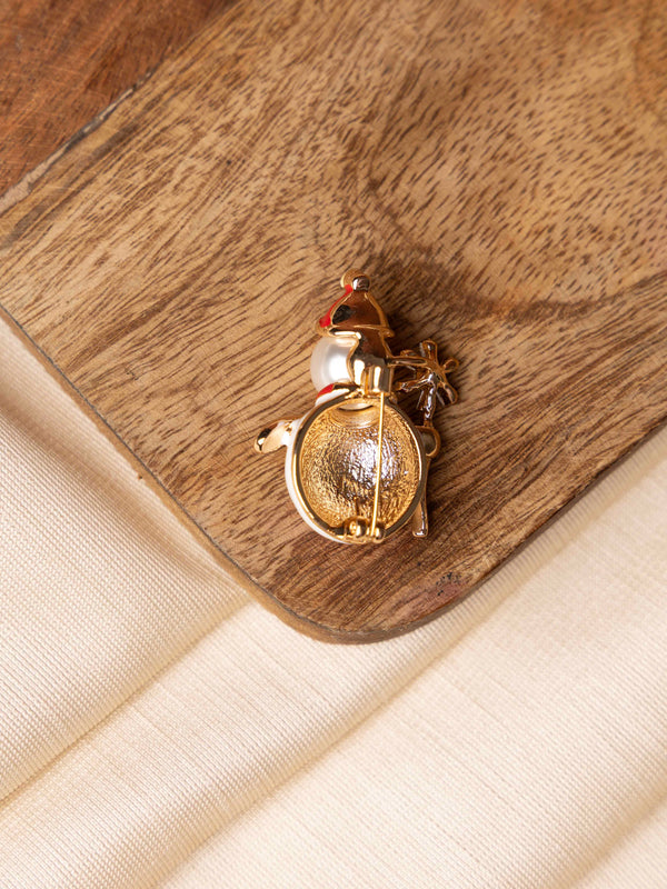 Christmas Snowman Brooch