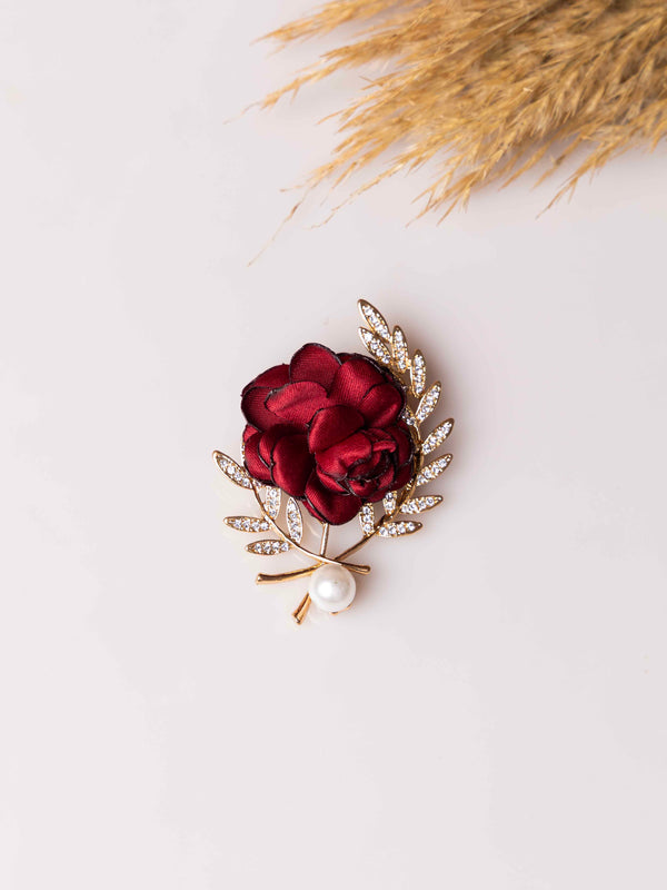 Crimson Bloom Brooch