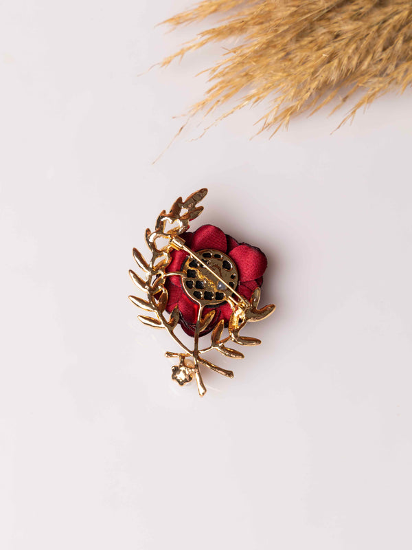 Crimson Bloom Brooch