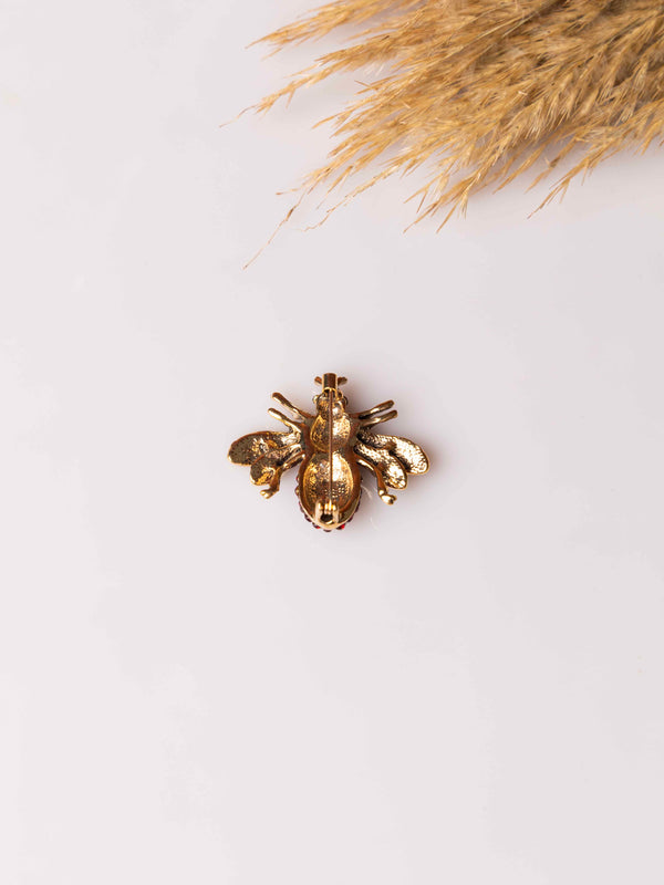 Crimson Bee Brooch