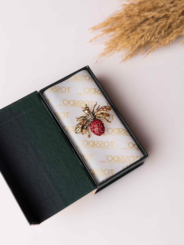 Crimson Bee Brooch