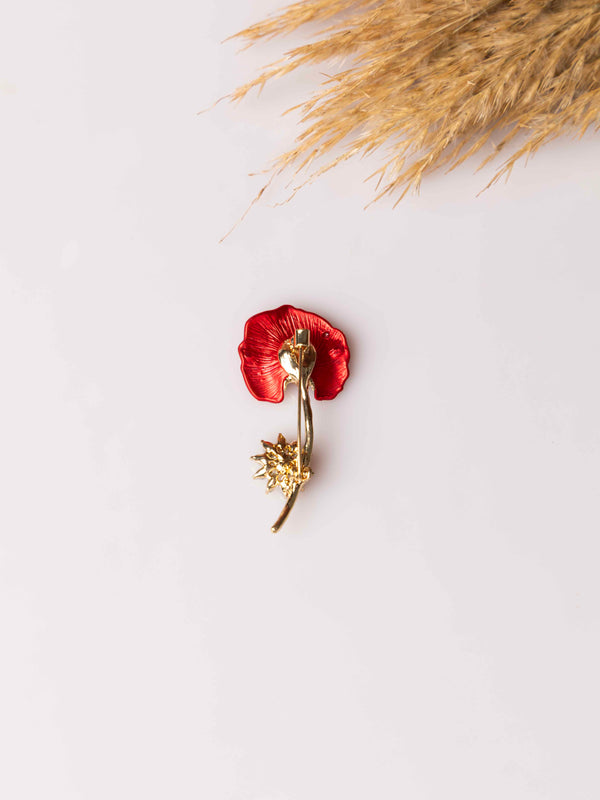 Scarlet Petal Brooch