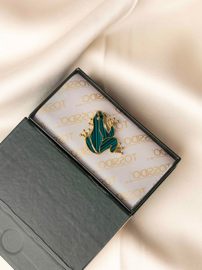 Emerald Frog Brooch