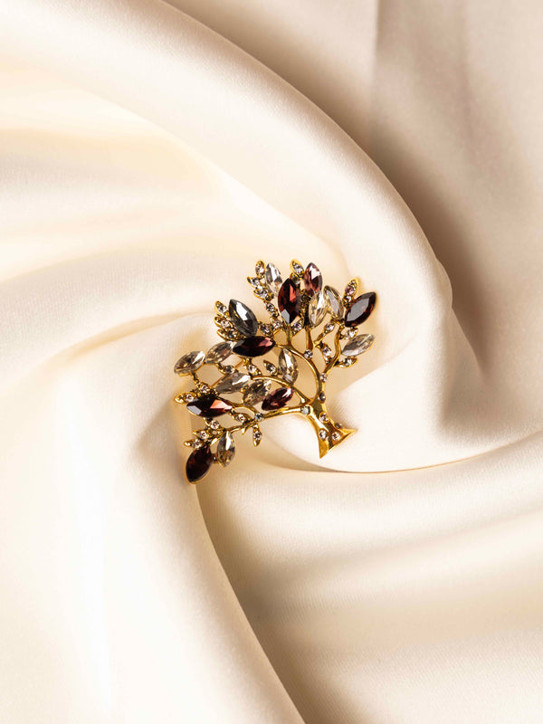 Golden Bloom Tree Brooch