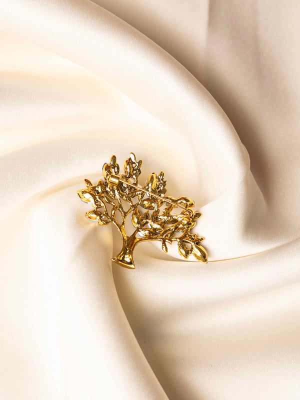 Golden Bloom Tree Brooch
