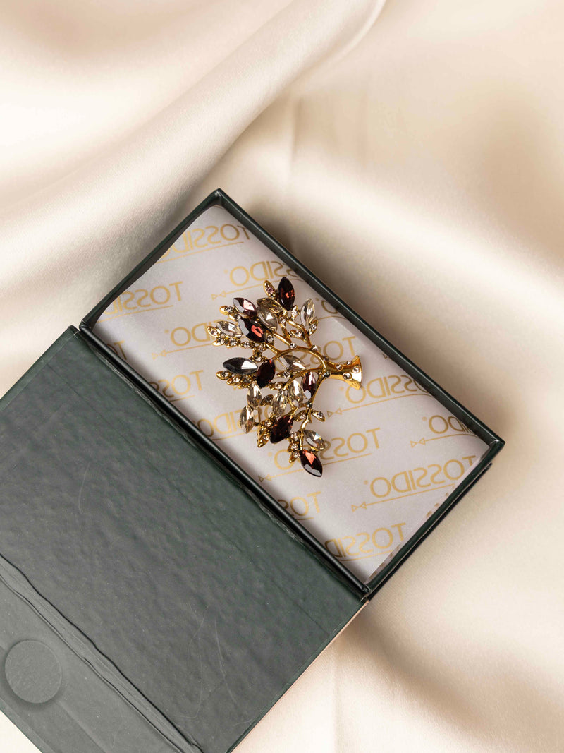 Golden Bloom Tree Brooch