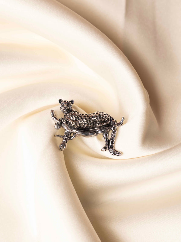 Silver Panther Brooch