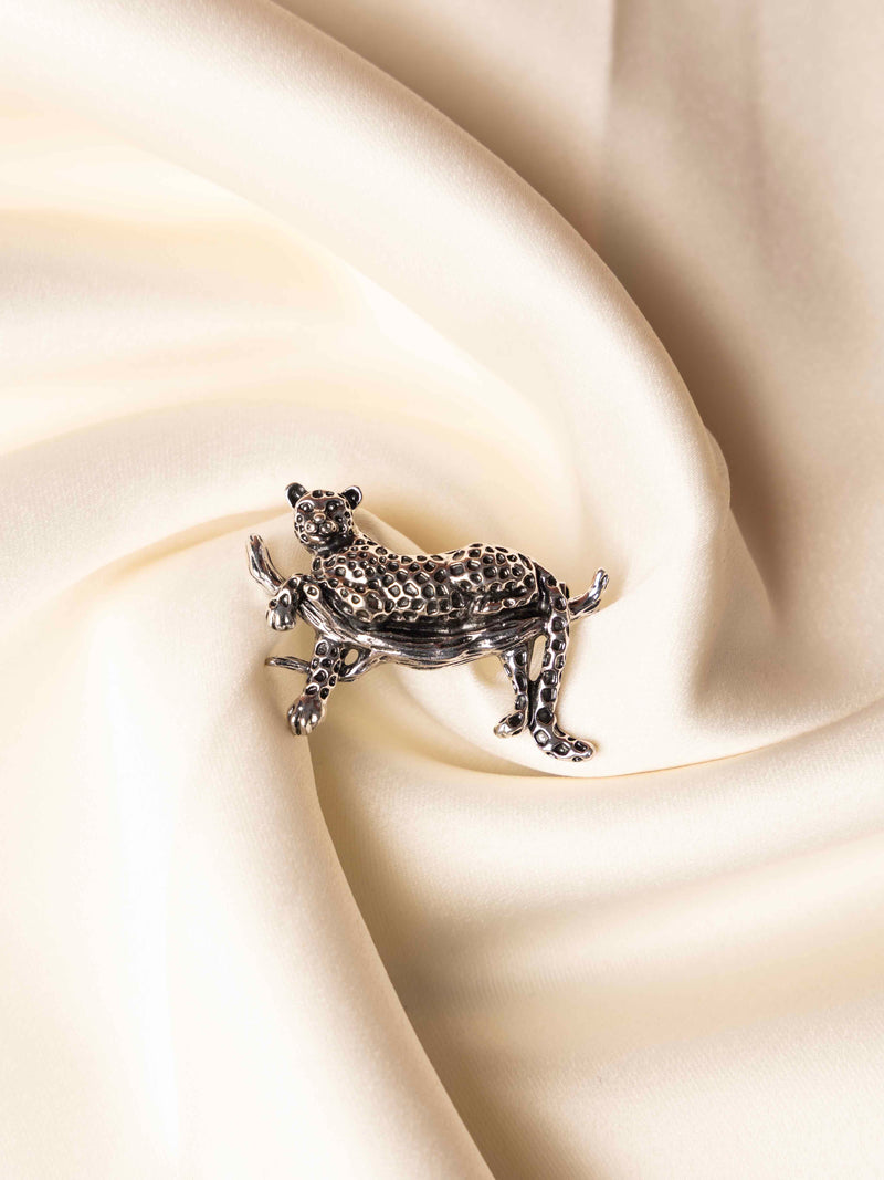 Silver Panther Brooch