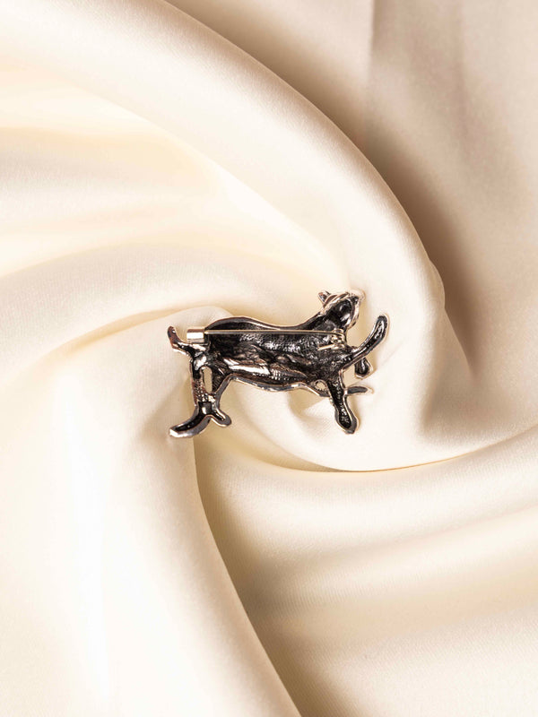 Silver Panther Brooch