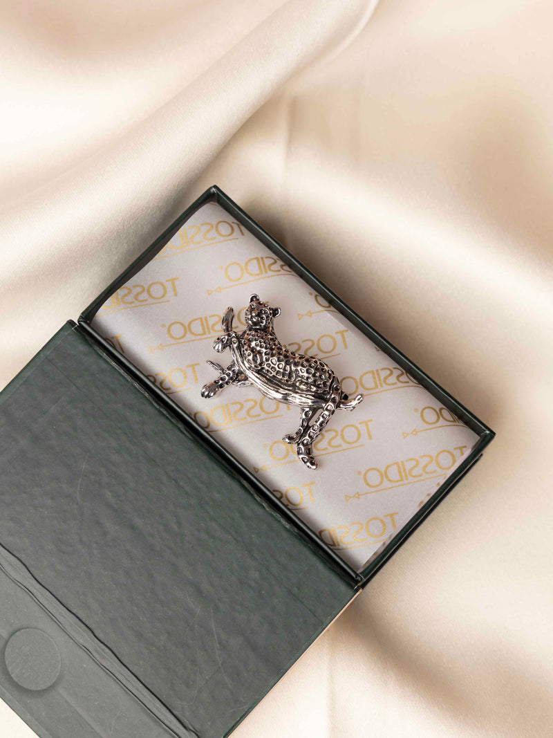 Silver Panther Brooch