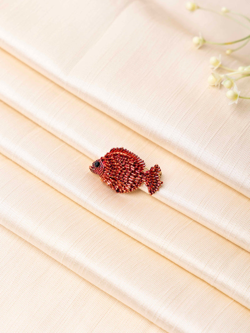 Crimson Fish Brooch