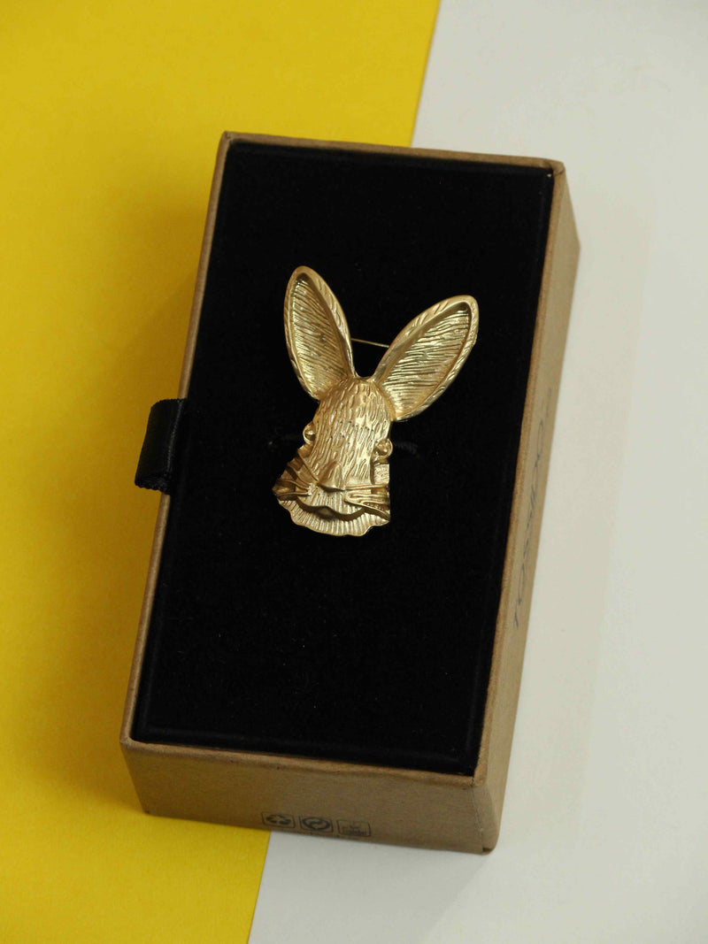 Golden Rabbit Brooch