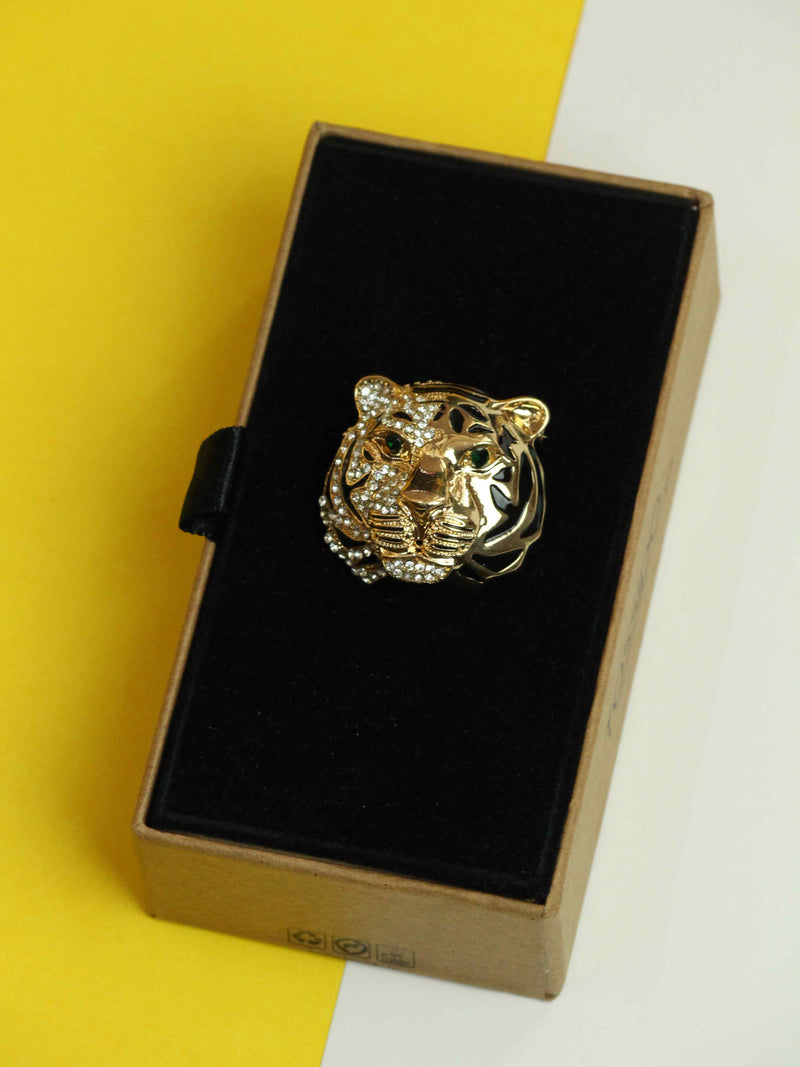 Golden Tiger Brooch