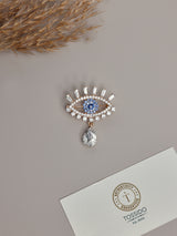 Gold Evil Eye Brooch