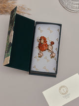 Orange Poodle Brooch