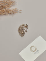 Gold Filigree Horse Brooch