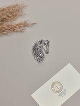 Silver Filigree Horse Brooch