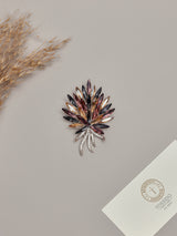 Multicolour Leaf Spray Brooch