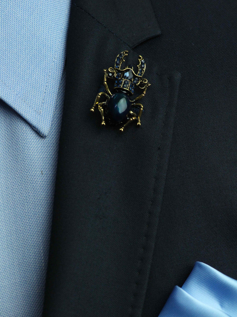 Blue Beetle Brooch