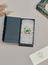 Gold & Green Crest Brooch