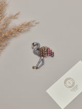 Grey Flamingo Brooch