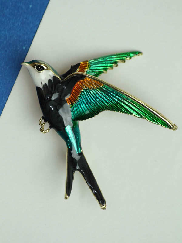 Multicolor Bird Brooch