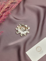 White Ladybird Daisy Brooch