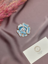 Blue & White Flower Brooch
