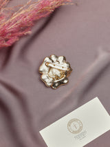 Blue & White Flower Brooch